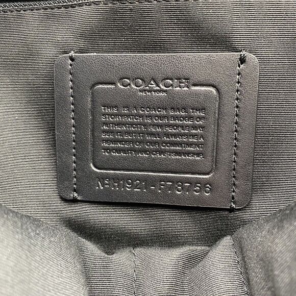 Auth COACH West Slim Backpack In Signature Canvas F78756 Beige/Black - Picture 10 of 16